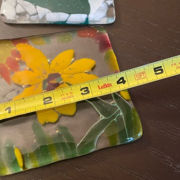 Glass Mosaic Colorful Coasters Yard Art set of 4 - Picture 11 of 13